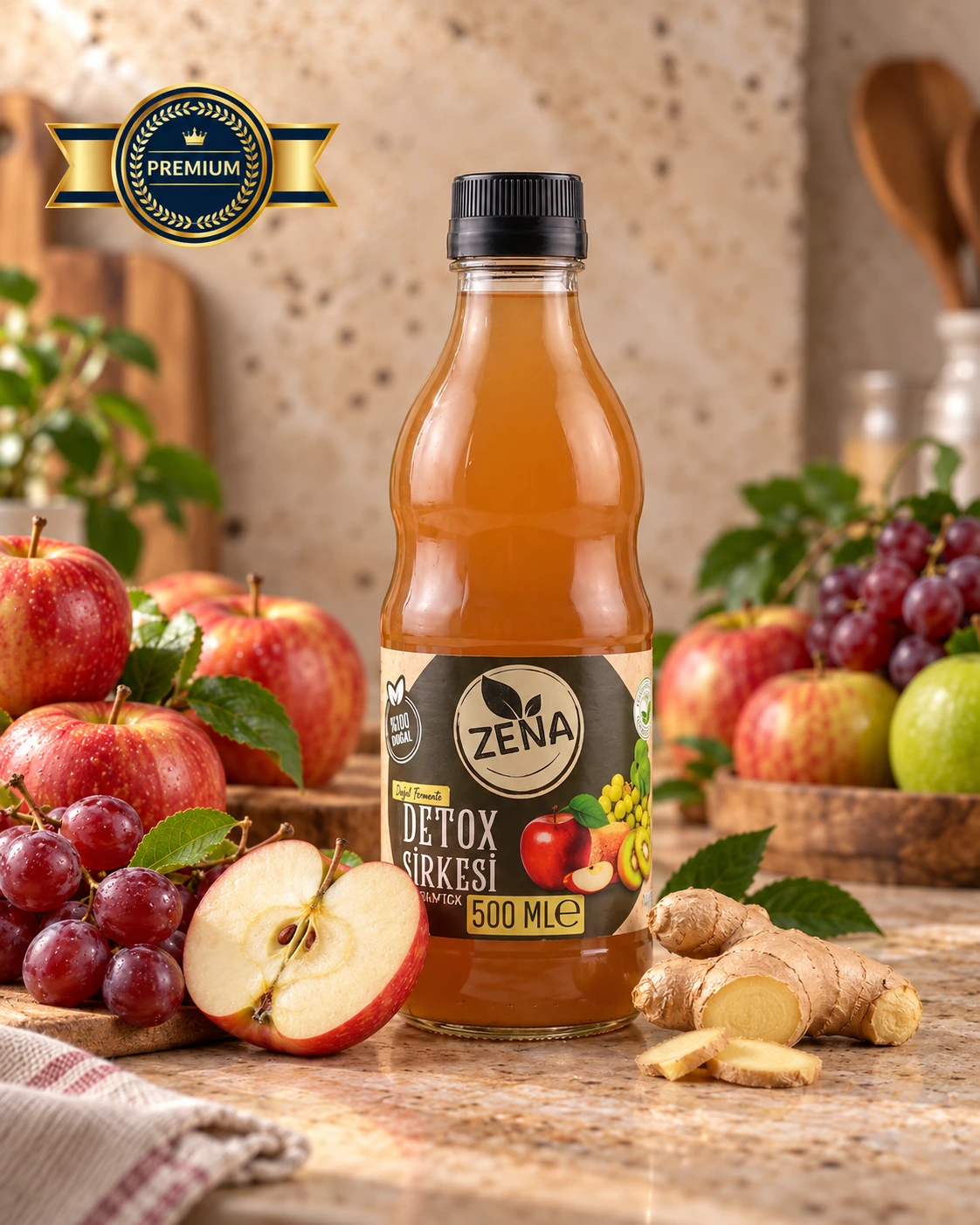 Zena Detox Sirkesi 500 ml şişesi.
