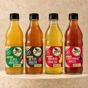 Zena Elma, Detox, Ananas ve Kırmızı Pancar sirkesi dörtlü set, 4 × 500 ml cam şişe